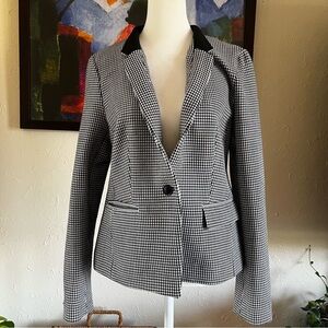 Banana Republic Black White Houndstooth Blazer Size 4